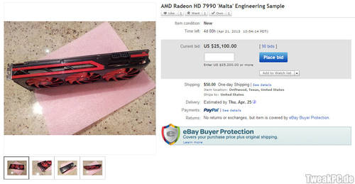 Radeon HD 7990: Engineering-Sample für 25.000 Dollar bei Ebay