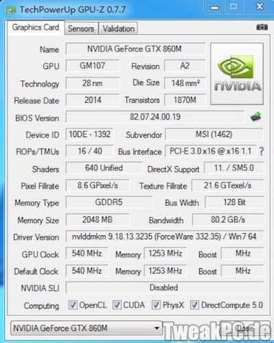Nvidia GeForce GTX 860M: Maxwell fürs Notebook