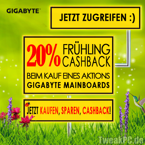 Gigabyte: Frühling Cashback 2014 - 20 Prozent Rabatt auf Mainboards