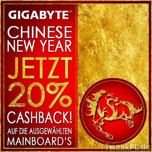 Große Gigabyte Cashback Aktion - 20 % Rabatt auf Gigabyte Mainboards