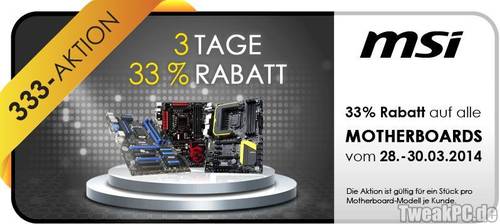 MSI Triple Three: 33 Prozent Rabatt auf alle MSI-Motherboards!