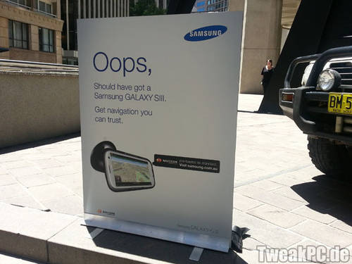 Samsung  amüsiert sich in Werbeaktion über Apple-Maps-Fehler