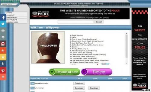 London: Polizeibanner warnt vor illegalen Filesharing-Websites