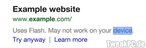 Google warnt vor Flash-Webseiten in der Suche