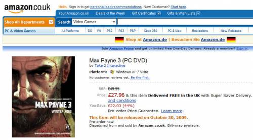 Max Payne 3 am 30. Oktober?