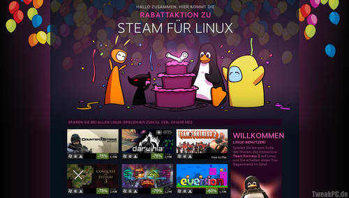 Steam für Linux fertig - Rabatt auf Linux-Spiele
