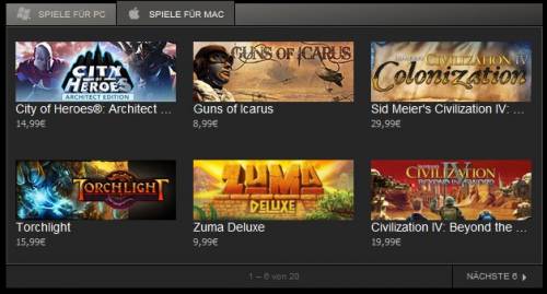 Steam: Zehn Prozent Umsatz mit Mac-Spielen