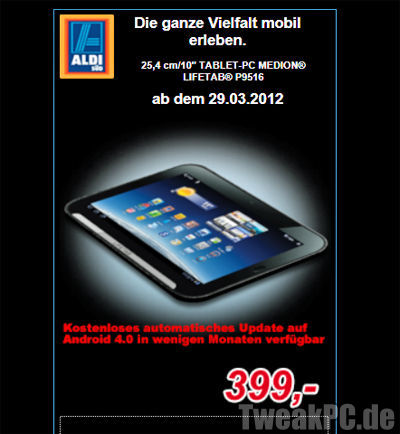 Aldi mit neuem Android-Tablet für 399 Euro