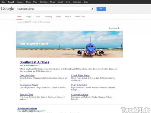 Google testet riesige Werbebanner in der Standard-Suche