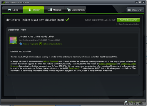 Nvidia: GeForce 332.21 WHQL Treiber steht zum Download bereit