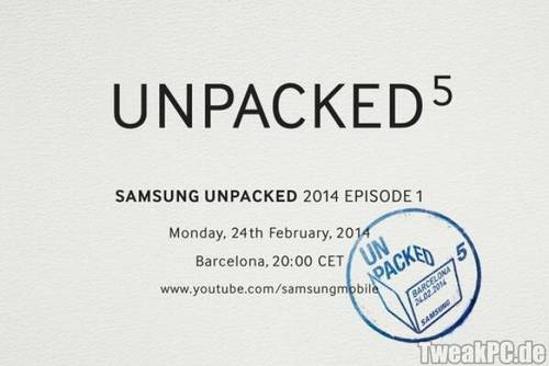 Samsung Galaxy S5: Unpacked-5-Event  für den 24. Februar angekündigt
