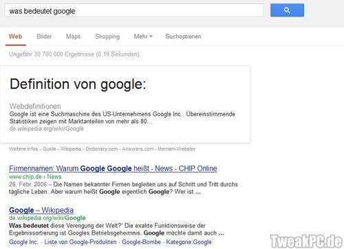 Google erneuert Suche nach Definitionen