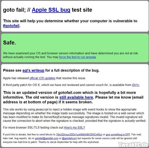 Mac OS X weist SSL-Bug auf