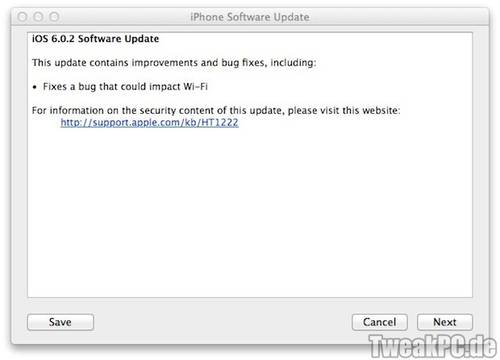 Apple: Kleines iOS-Update 6.0.2 freigegeben