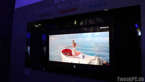 Sharp präsentiert 85-Zoll-TV mit 7.680 x 4.320 Bildpunkten und 3D
