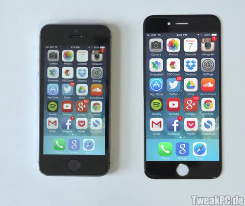 iPhone 6: Größenvergleich mit iPhone 5S