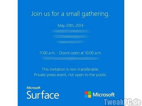 Microsoft: Surface Mini wird am 20. Mai vorgestellt?