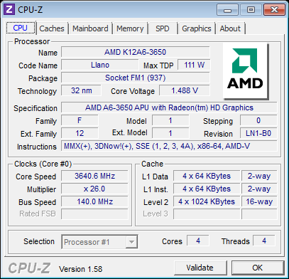 AMD A6-3650 APU Overclocking