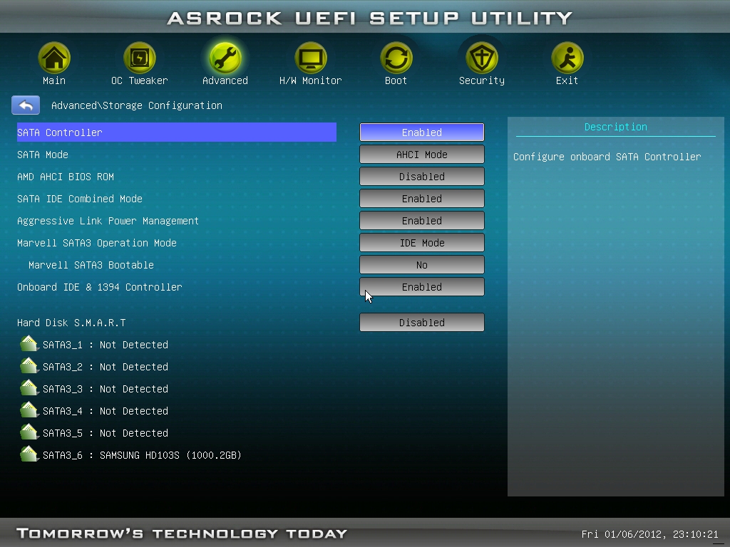 ASRock 890FX Extreme4 Advanced Storage Configuration