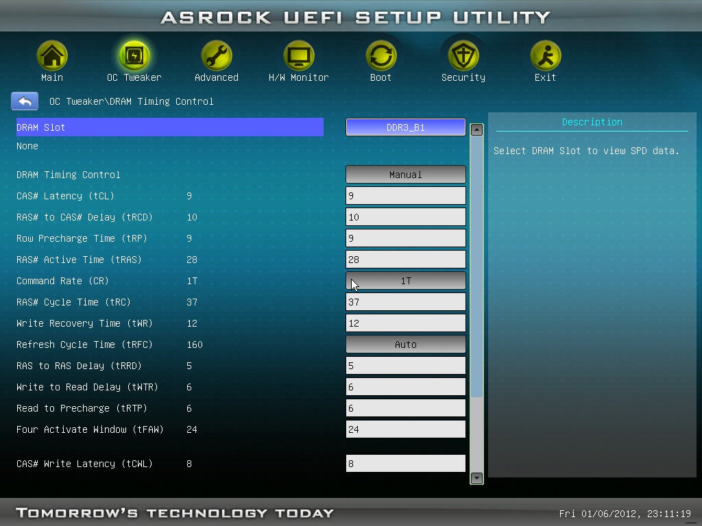ASRock 890FX Extreme4 OC Tweaker DRAM Timing Control