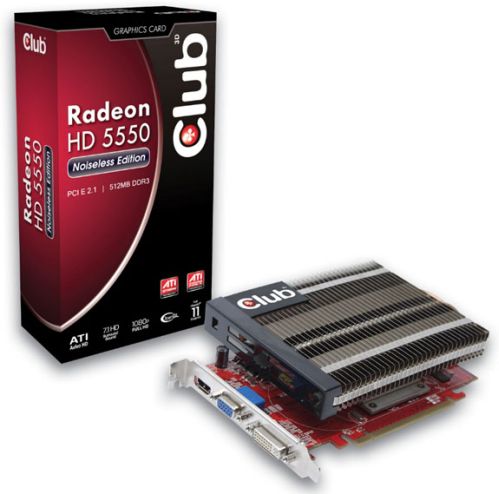 Club3D: Passiv gekühlte Radeon HD 5550