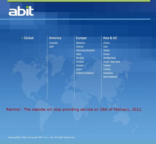 ABIT-Webseite geht Ende Februar vom Netz