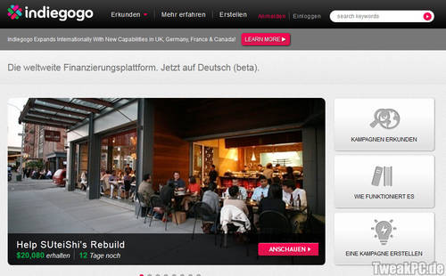 Crowdfunding: Indiegogo kommt nach Deutschland