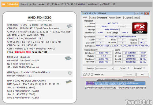 Overclocking-Rekord: Der schnellste AMD FX-4320 der Welt mit 8,246 GHz