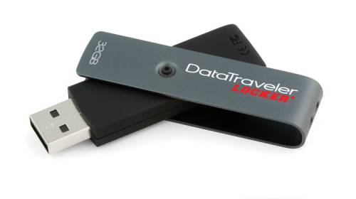 Kingston DataTraveler Locker+ USB-Stick mit 256 Bit AES Hardwareverschlüsselung