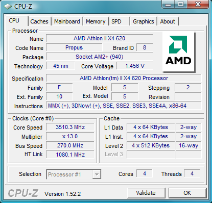 AMD Athlon II X4 620 Overclocking