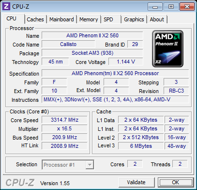 AMD Phenom II X2 560 Black Edition Undervolting