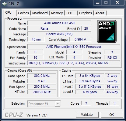 CPU-Z-Anzeige beim BB X2+