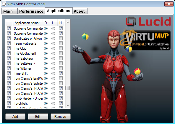 Virtu MVP Control Panel Applications