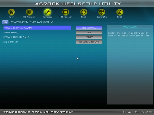 ASRock A75 Pro4/MVP UEFI Advanced NB Config